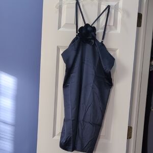 Medium Venus Navy Blue Dress With Flower